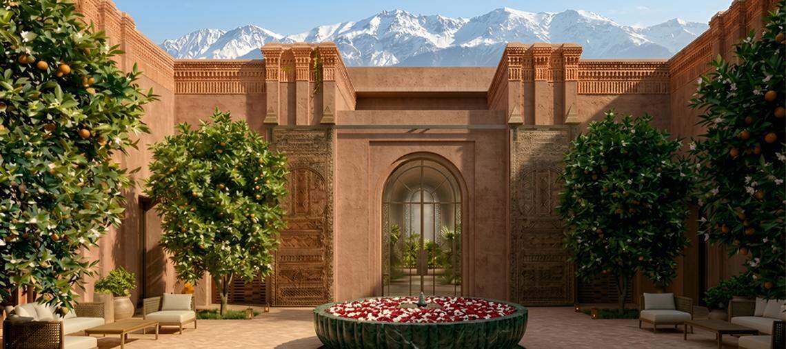 Ya se encuentra en marcha la construcción de un pequeño hotel de lujo de 37 suites, inspirado en la artesanía marroquí y las tradiciones bereberes.