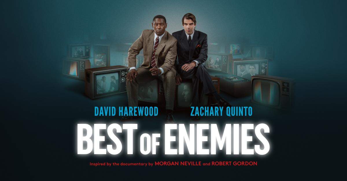En Coral Gables Art Cinema se presenta 'Best of Enemies' (2019) del director Jeremy Herrin con David Harewood y Zachary Quinto. Obra de teatro es presentada bajo National Theatre Live.