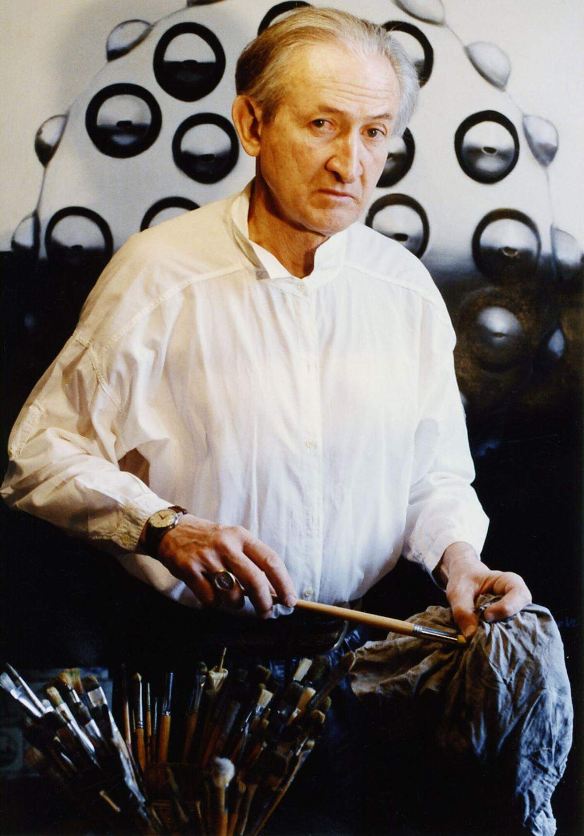 El pintor cubano Agustín Fernández en 1995.