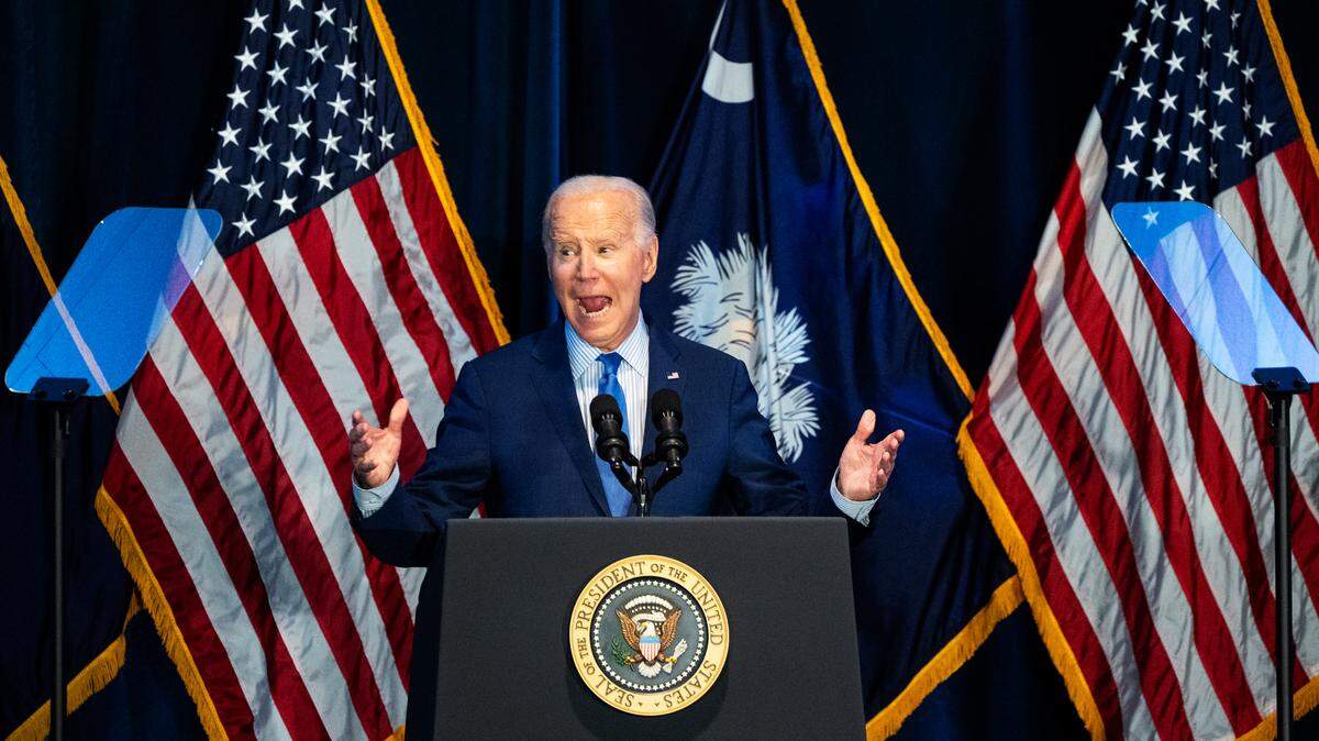 El presidente Joe Biden da un discurso durante un evento del Partido Demócrata en Columbia, Carolina del Sur, el sábado 27 de enero de 2024.