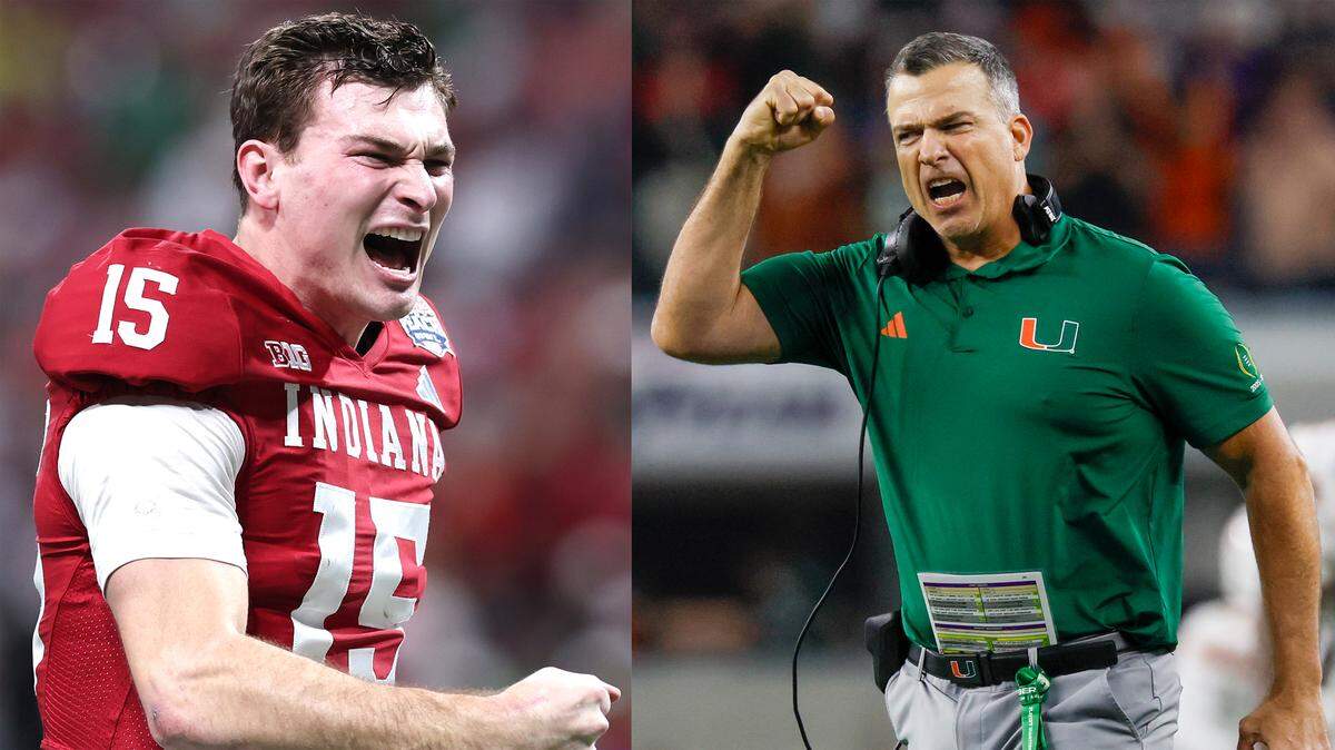 El estelar quarterback Fernando Mendoza encabeza a los invictos Hoosiers de Indiana para la final del football universitario ante los Huracanes de Miami que dirige Mario Cristóbal.