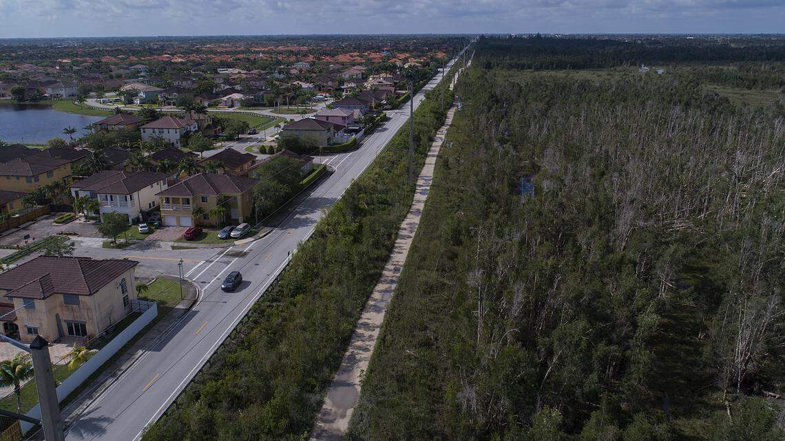 A look at some of the land that would be used for an extension of State Road 836 into West Kendall. The project is up for a final vote before the Miami-Dade County Commission in September.