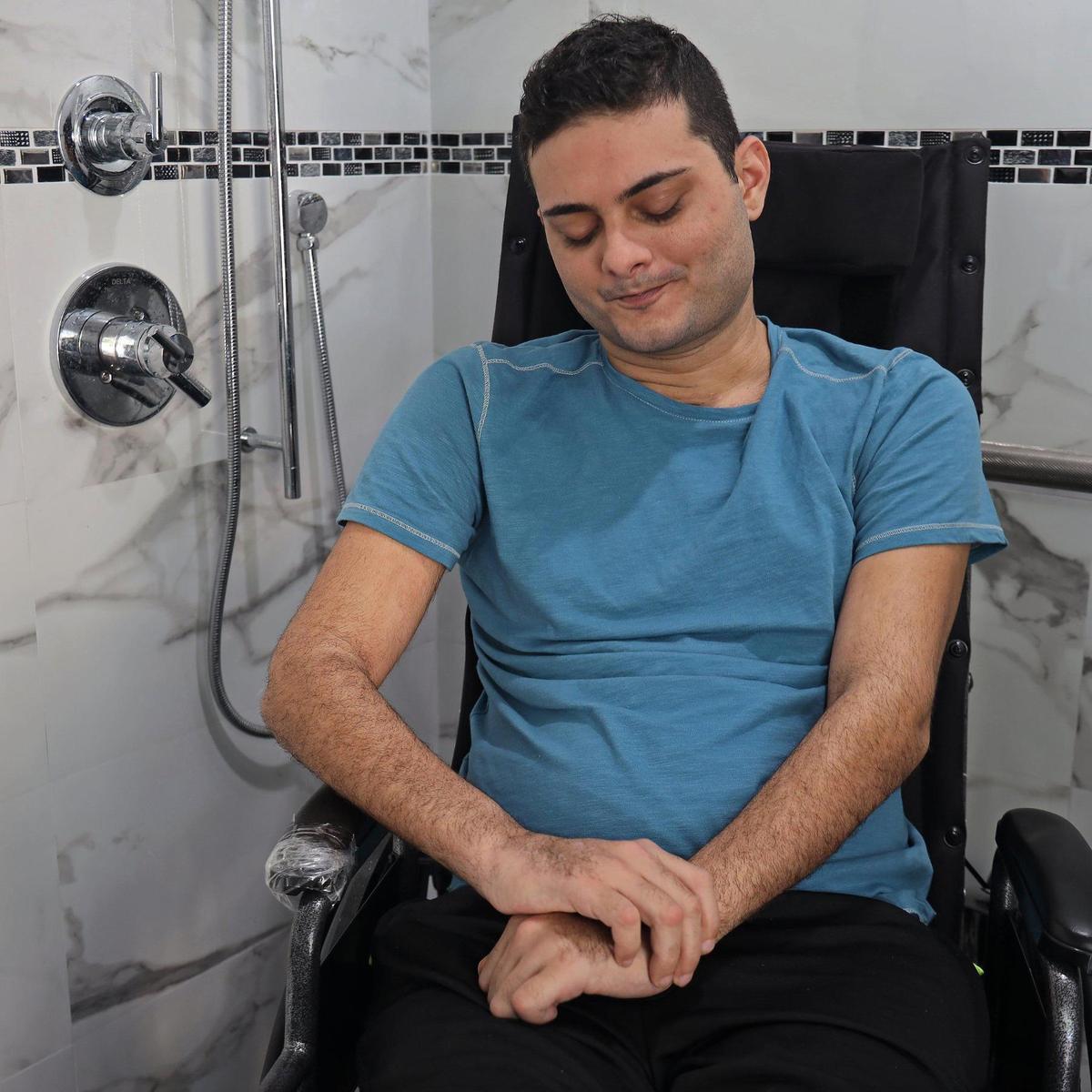Carlos Corpas, 27, a Cuban who immigrated to Miami, worked in construction until a car accident left him a quadriplegic.