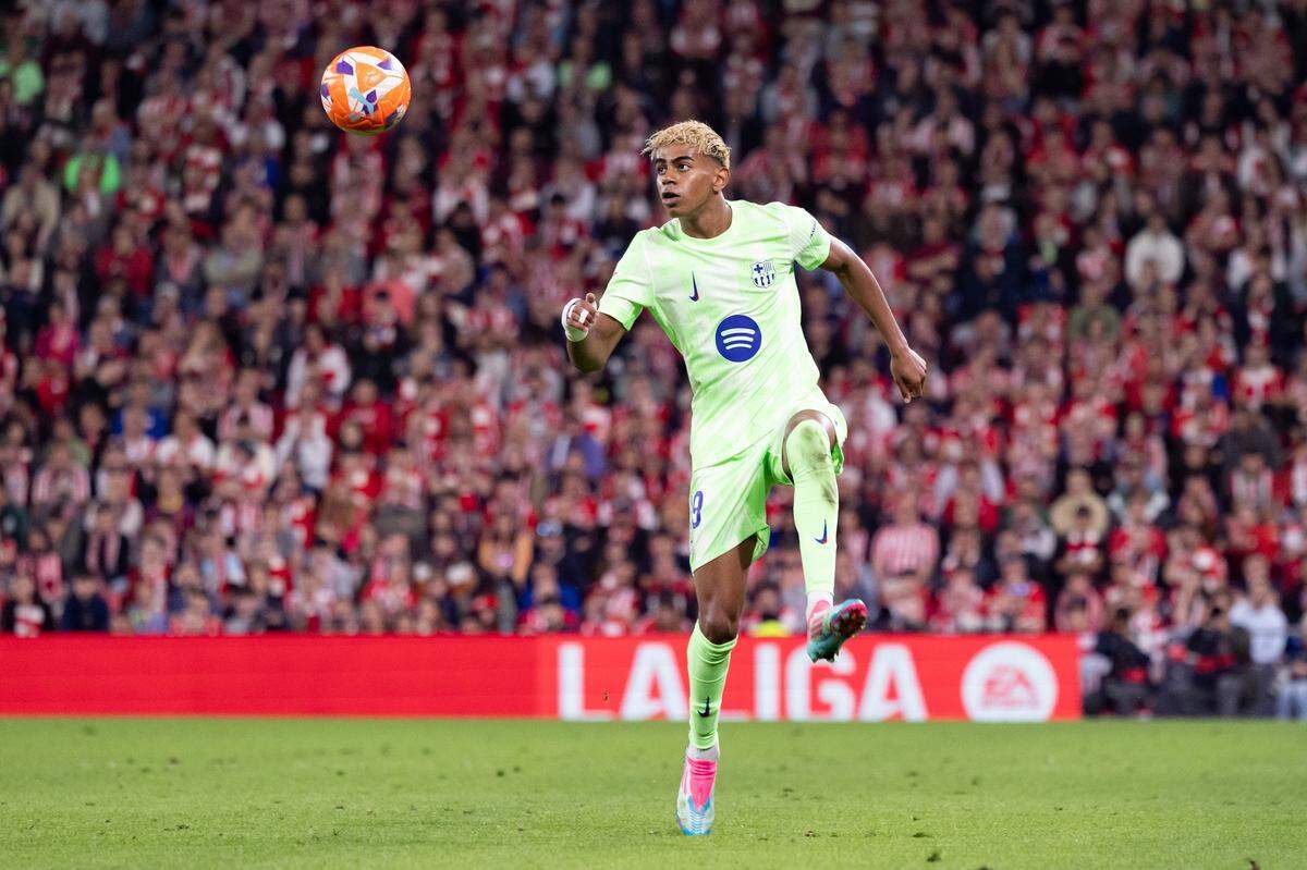 El delantero de Barcelona Lamine Yamal.