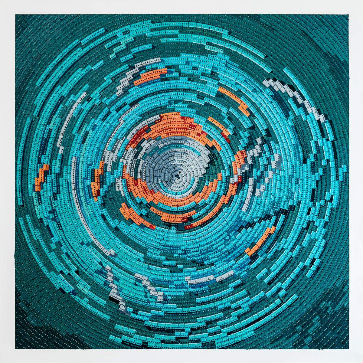 'Aguas Territoriales I', 2021, óleo sobre lienzo, 59.06 x 59.06 pulgadas (150 x 150 cm.).