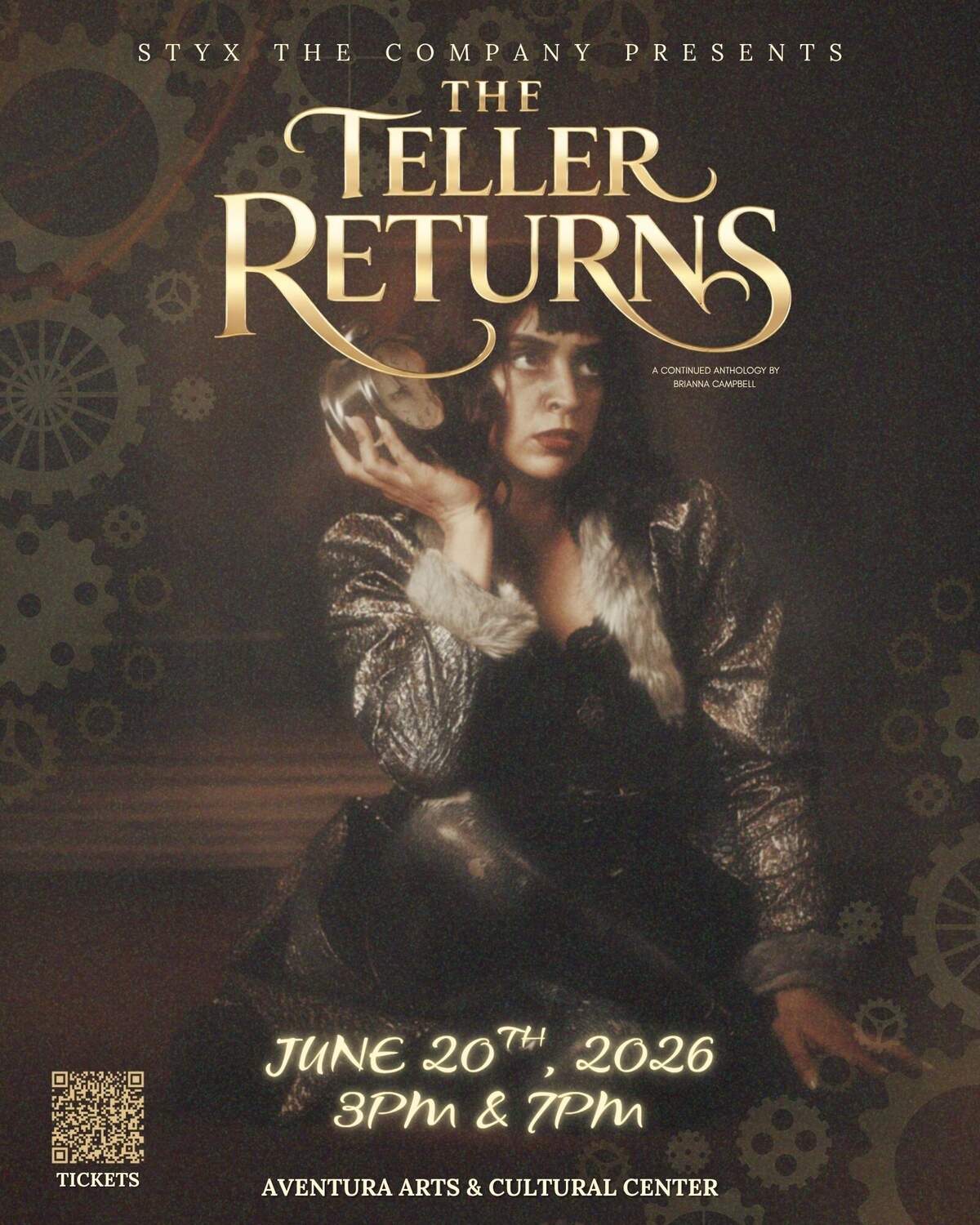 Póster promocional con la imagen de Mika Santo en el papel de “The Teller”.