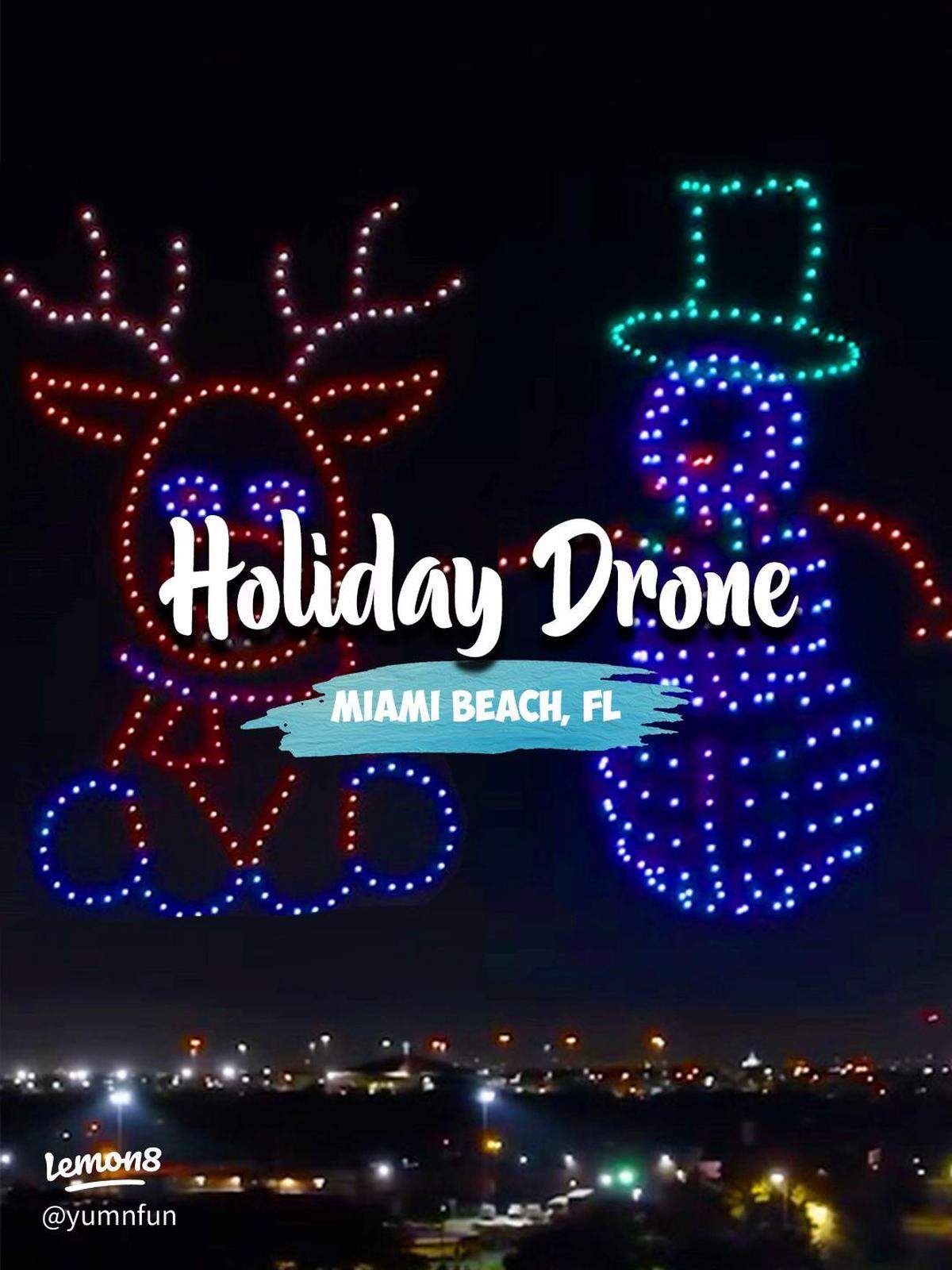 El cielo de South Beach se iluminará con un ballet de drones que formarán figuras coreografiadas sobre la playa. 