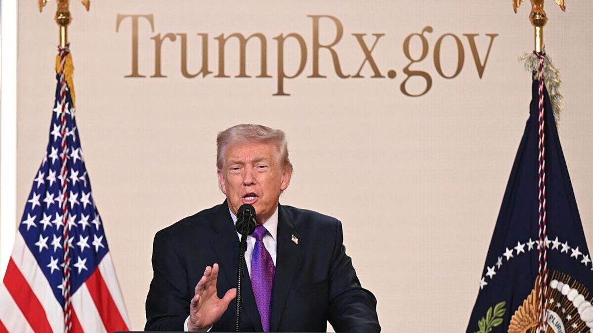 El presidente de Estados Unidos, Donald Trump, habla en la presentación de la plataforma TrumpRx en la Casa Blanca, el 5 de febrero de 2026 en Washington, D.C.