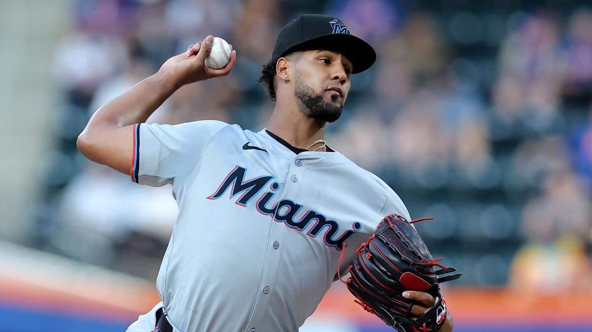 El novato de los Marlins de Miami Roddery Muñoz lanzó el mejor juego de su corta carrera en Grandes Ligas, el jueves 13 de junio de 2024 en Nueva York.