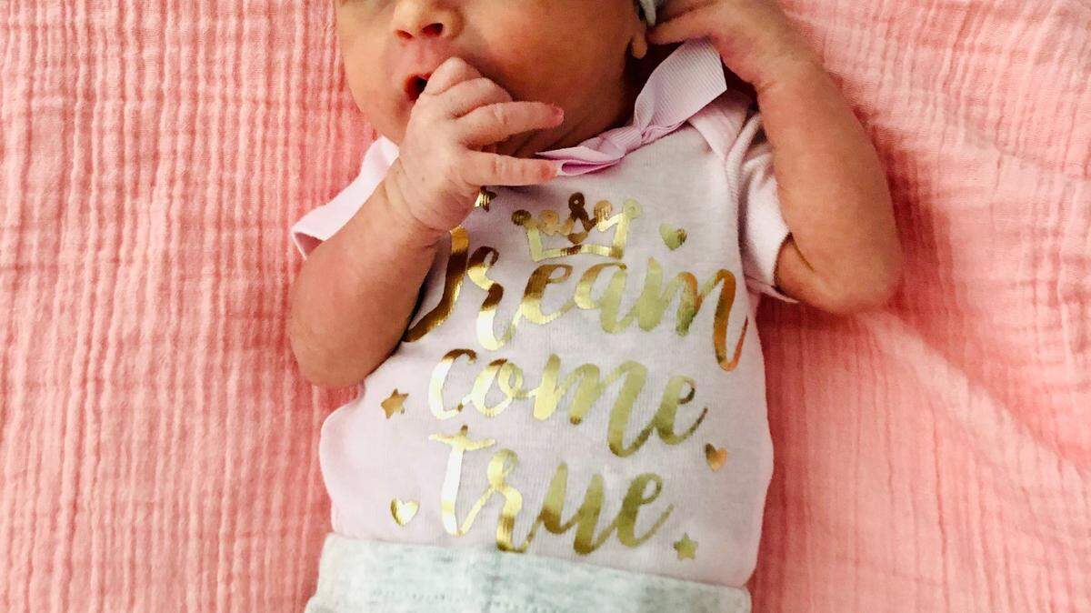 Giana Marie Verde, who was born at Baptist Hospital. Her mother was admitted to Baptist in March 2020 with COVID-19, the first pregnant mom admitted to the hospital with the virus.  Giana did not have the virus when she was born.