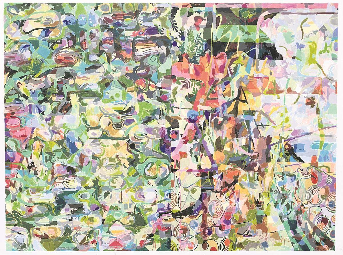 ‘Untitled (Guarro 36)’, 2021, lápices de colores sobre papel Guarro de algodón.