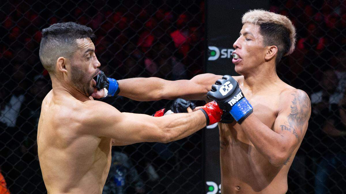 Harry “El Cuervo” Gómez (derecha) representará a Ecuador cuando se enfrente a Kraken el jueves 24 de abril, en vivo por los canales de YouTube en inglés y español de Combate Global.