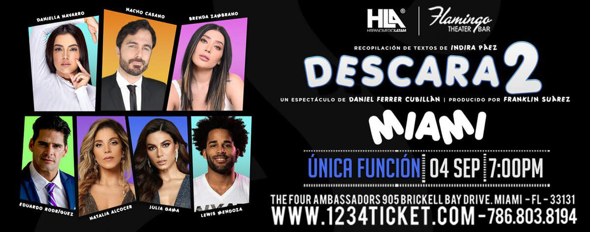 Unica función de 'Descarga 2 Miami', recopilación de textos de Indira Páez.