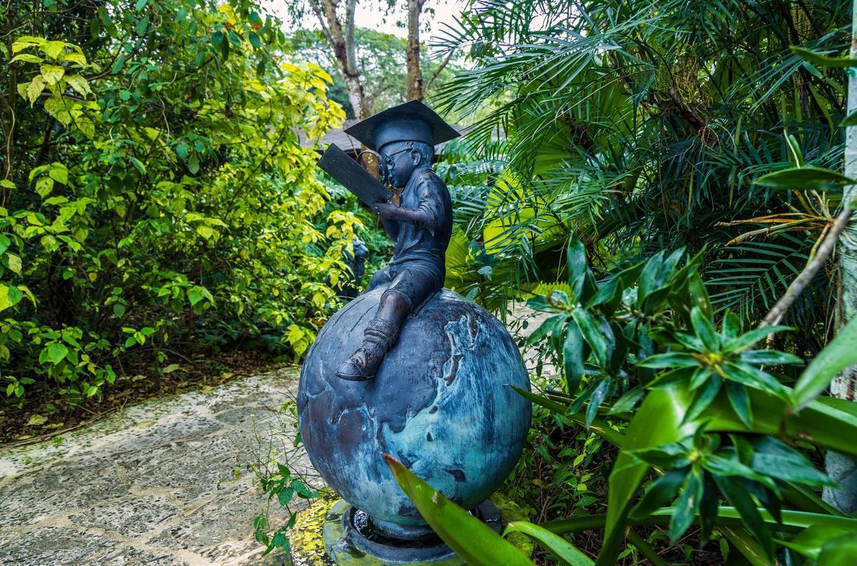 View of one of the many statues by the Matheson House at the Patch of Heaven Sanctuary, a 20-acre nature retreat, home to the world’s first Mindful Pocket Park, where mindfulness reconnects Human Nature with Mother Nature, in the Redland, on Tuesday March 04, 2025.
