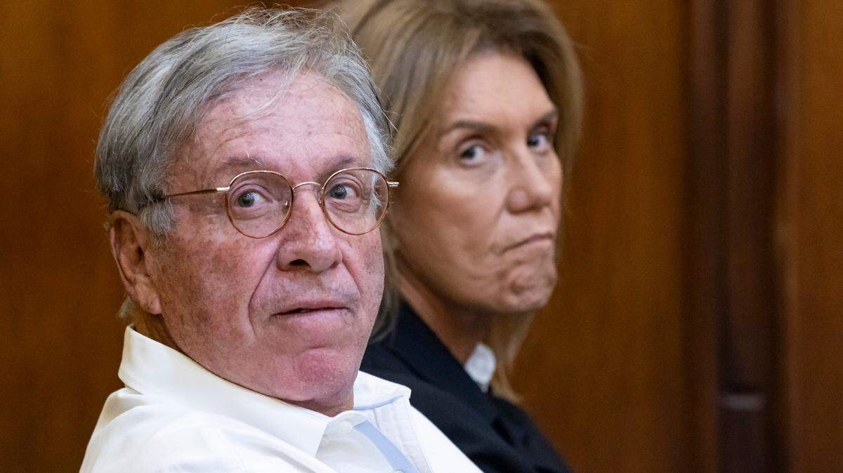 Shlomi Alexander, left, and Orly Alexander attend the bond hearing of their twin sons, Oren and Alon Alexander, 37, at the Richard E. Gerstein Justice Building on Friday, Dec. 13, 2024, in Miami, Fla. The brothers have been charged with multiple state and federal crimes, including sex trafficking and rape.