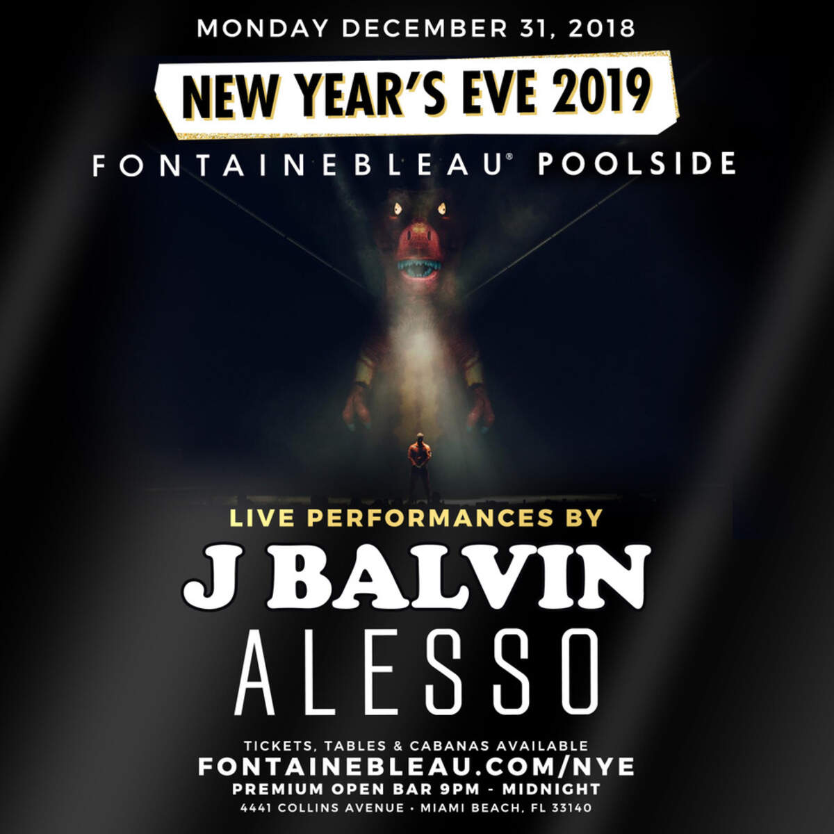 El emblemático Hotel Fontainebleau da la bienvenida al nuevo año con el exitoso colombiano J Balbin y el aclamado DJ y productor Alesso en la legendaria zona de la piscina frente al mar,