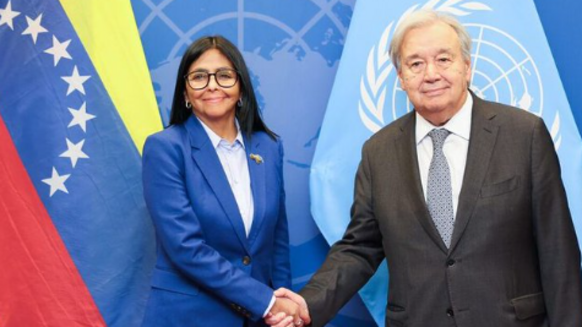 Guterres recibe a Delcy Rodríguez antes de su reunión con Trump y de intervenir en la ONU