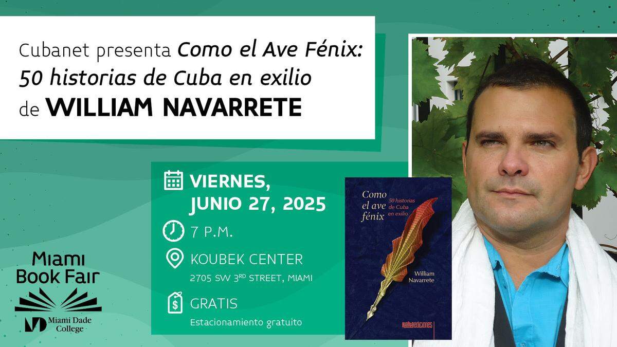 William Navarrete presenta ‘Como el ave fénix: 50 historias de Cuba en el exilio’ en el Koubek Center.