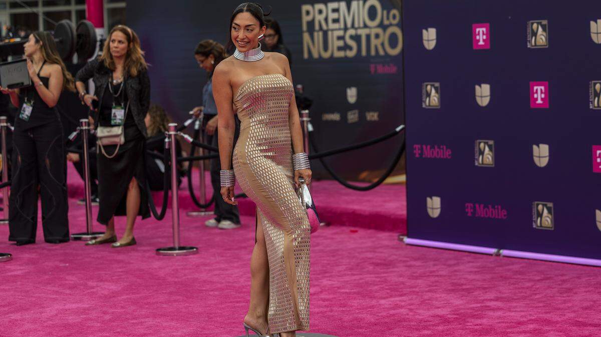 Latin pop/EDM performer Vikina, shown at Premio Lo Nuestro 2025, will be among the musical acts in the Club World Cup Opening Ceremony at Hard Rock Stadium June 14, 2025.