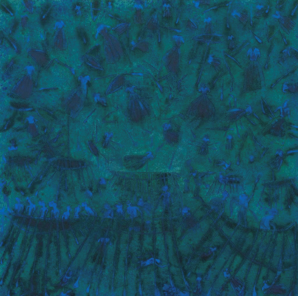 ‘Laertiade’, 2018, óleo y arena sobre lino, 114 x 114 pulgadas.