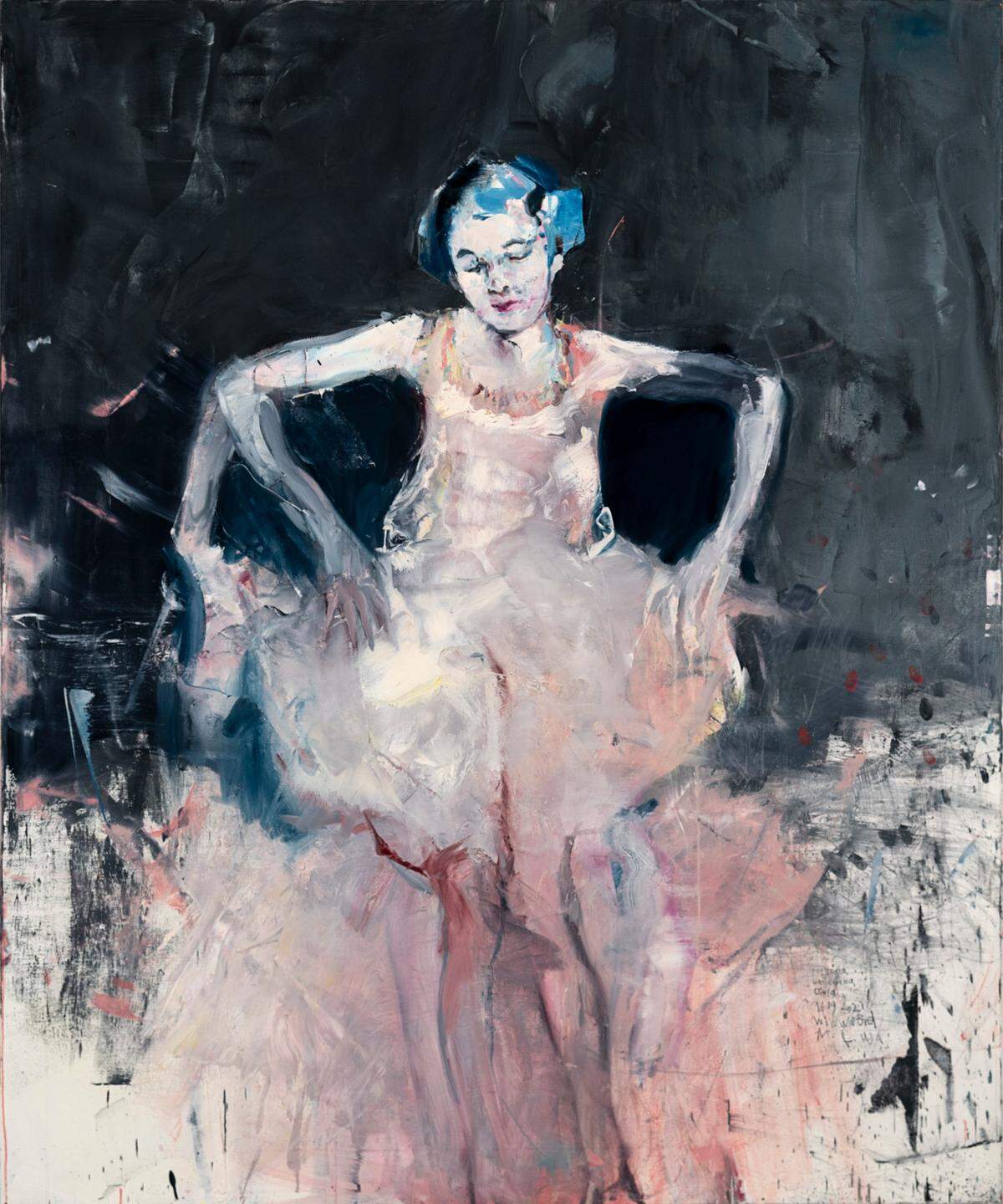 ‘Pequeña bailarina’, 2021, óleo sobre lienzo, 60 x 72 pulgadas.