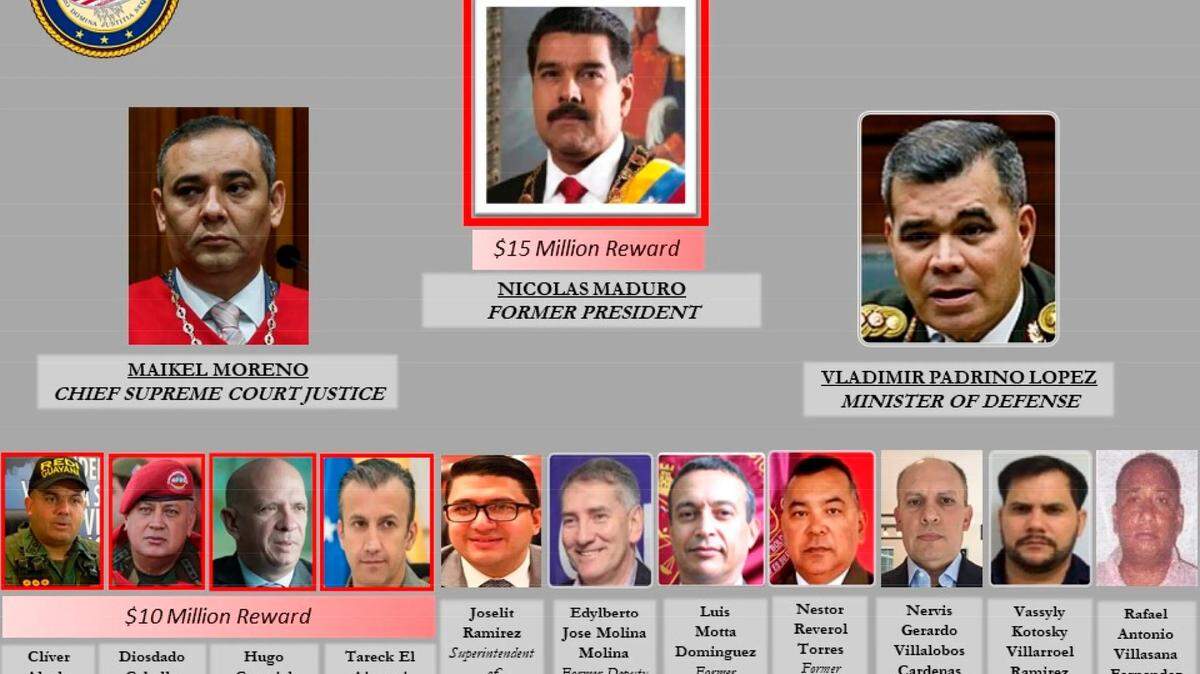 Organizational chart distributed by the U.S. Department of Justice when it announce it was filing charges against top leaders of the Venezuelan government for their involvement in drug trafficking.