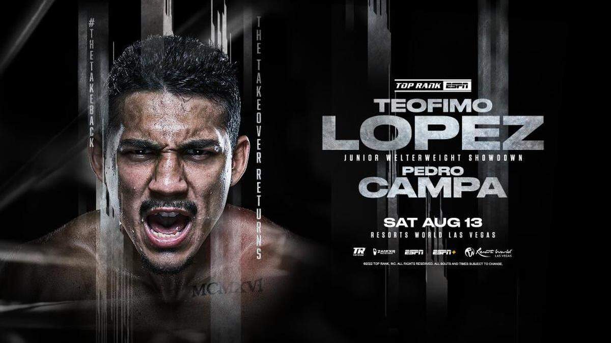 La pelea será el 13 de agosto por la cadena ESPN.