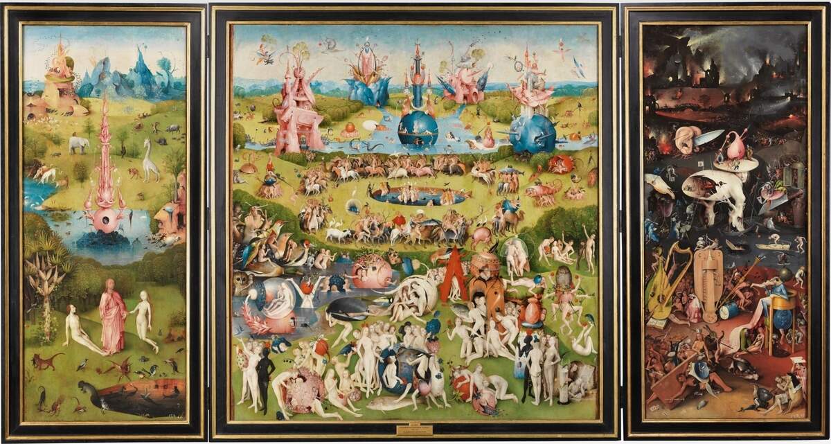 ‘Tríptico del Jardín de las delicias’, (c. 1500-1505), El Bosco, óleo sobre madera.