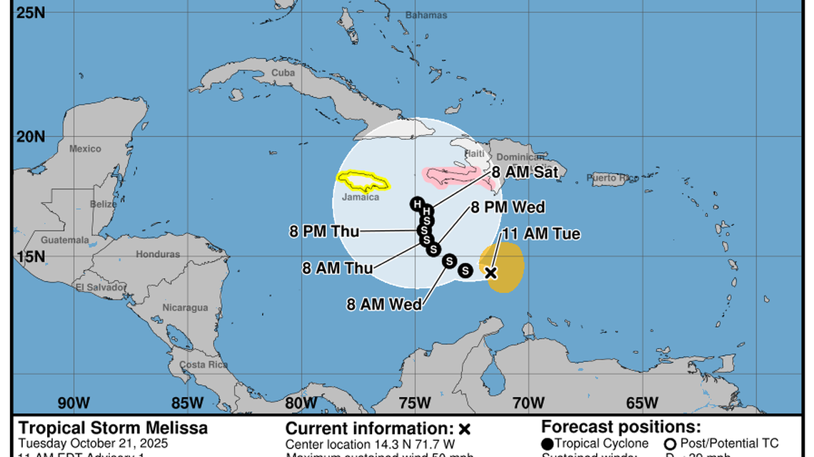 Tormenta tropical Melissa se forma en el Caribe: Haití y Jamaica en alerta