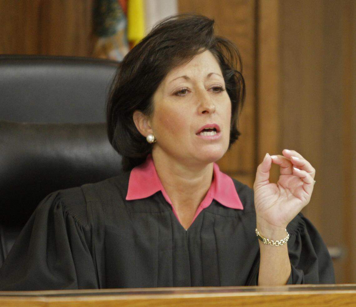 6245717  This is The State v. Andy Rodriguez, 17, hearing at the Richard E. Gerstein Justice Building on Thursday November 19. Rodriguez is accused of stabbing to death Coral Gables Senior High student Juan Carlos Rivera. Rodriguez is being tried as an adult. This is Judge Dava J. Tunis during the hearing.