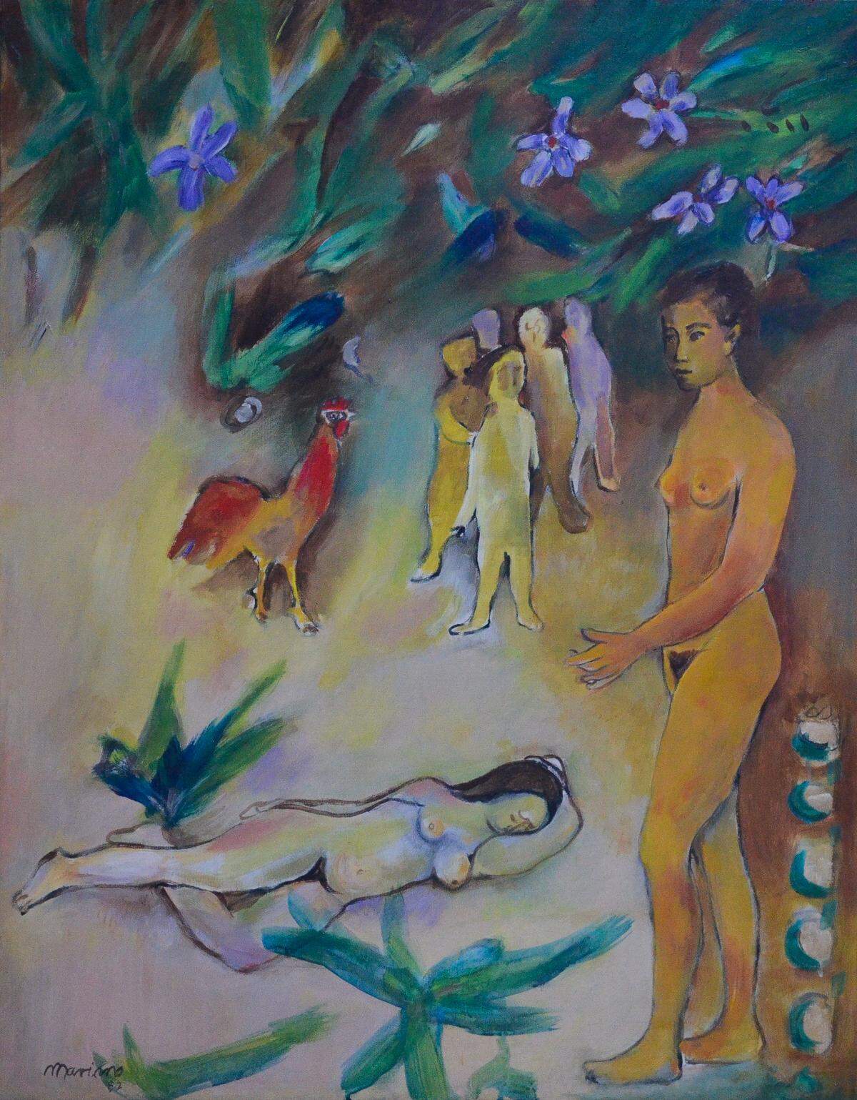 “Descanso”, 1982, óleo sobre lienzo, 109 x 80 cm. 