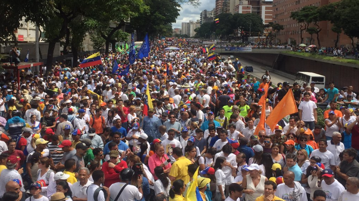Miles de venezolanos marcharan en las calles de Caracas para exigir elecciones en el país. La imagen la compartió en Twitter el dirigente opositor y alcalde de Chacao, Ramón Muchacho. 