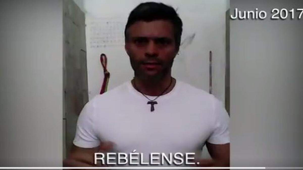 El encarcelado líder opositor Leopoldo López llamó a los militares venezolanos a “rebelarse” frente a órdenes de “reprimir” las protestas contra el presidente Nicolás Maduro, en un video difundido en redes sociales.