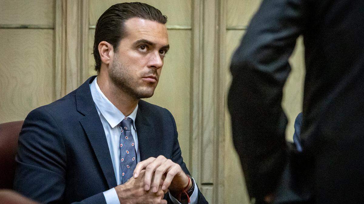 Pablo Lyle en la sala del tribunal durante el primer día de su juicio, en un tribunal de Miami-Dade, el 23 de septiembre de 2022, en Miami, Florida. Lyle fue hallado culpable de matar a Juan Ricardo Hernández, de 63 años, durante un incidente de ira en la carretera en 2019.