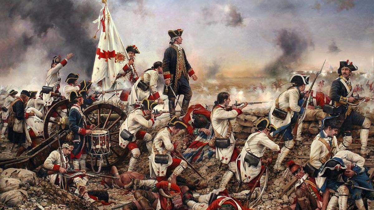 'Galvez en el asedio de Pensacola', cuadro de Augusto Ferrer-Dalmau.