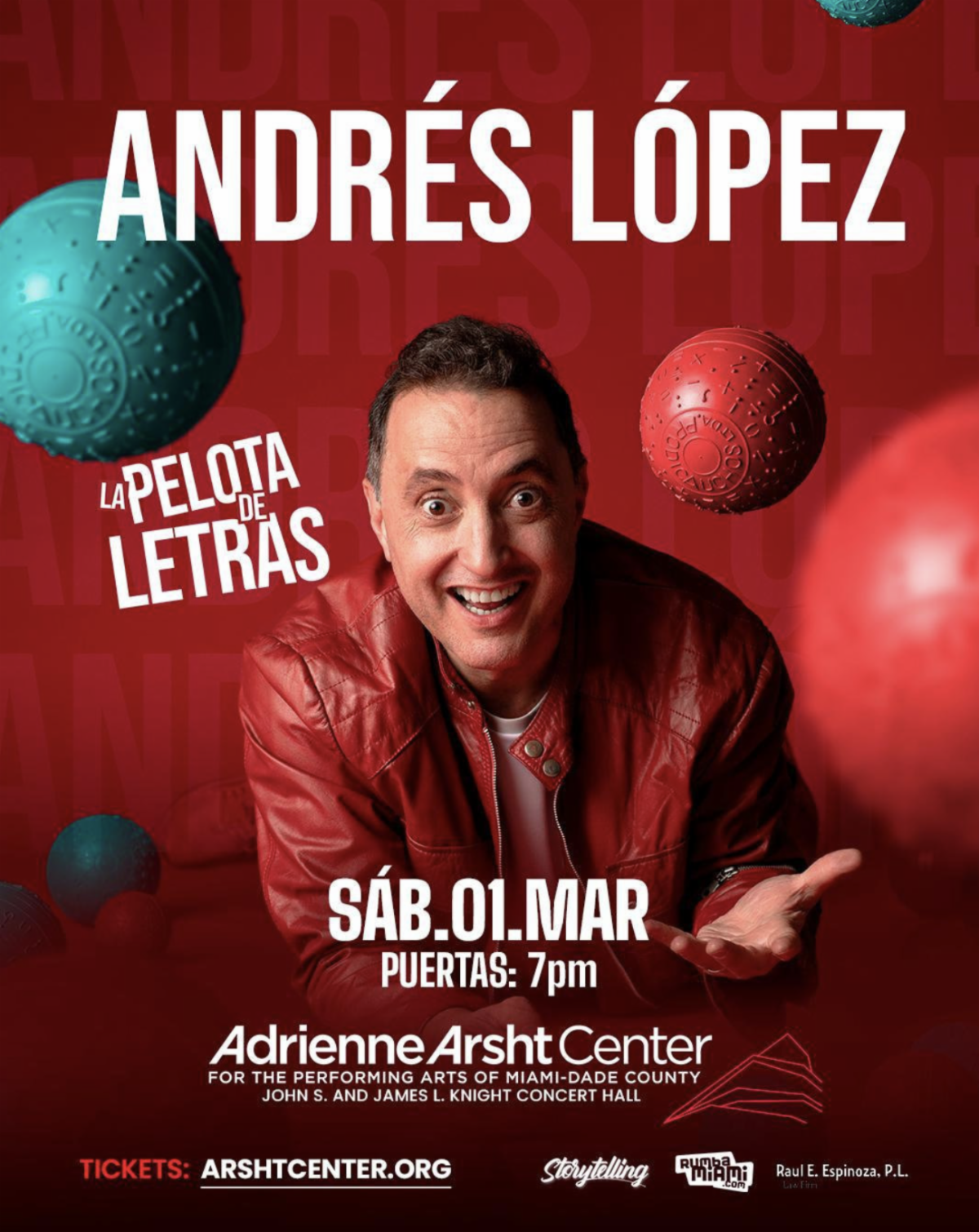 Andrés López trae La Pelota de Letras al Arsth Center para su celebración de 20 años 