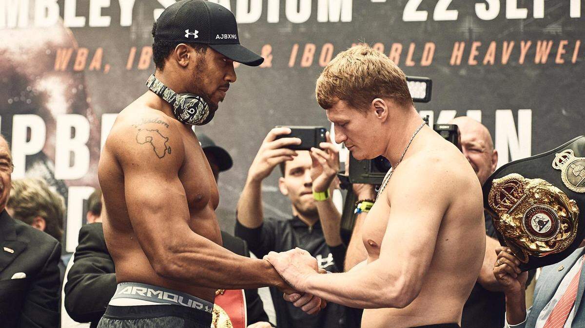 ANTHONY JOSHUA (i) y Alexander Povetkin protagonizan la pelea de este 22 de septiembre en Londres.