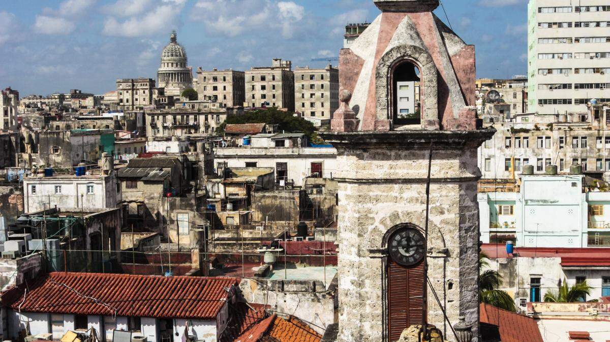 View of Old Havana. The prices of houses in Havana can reach hundreds of thousands of dollars.
