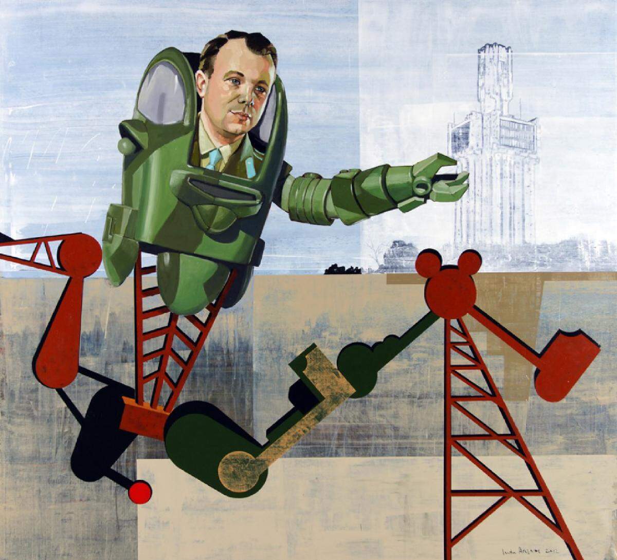 ‘Sueño de Yuri Gagarin’, 2010, de Néstor Arenas. Técnica mixta sobre lino, 56 x 60 pulgadas.