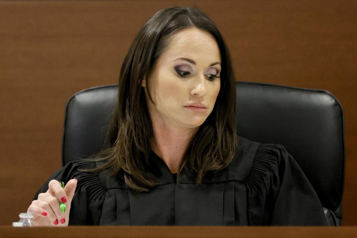 Judge Elizabeth Scherer presides during jury pre-selection in the penalty phase of the trial of Marjory Stoneman Douglas High School shooter Nikolas Cruz at the Broward County Courthouse in Fort Lauderdale, Fla., on Wednesday, April 27, 2022.