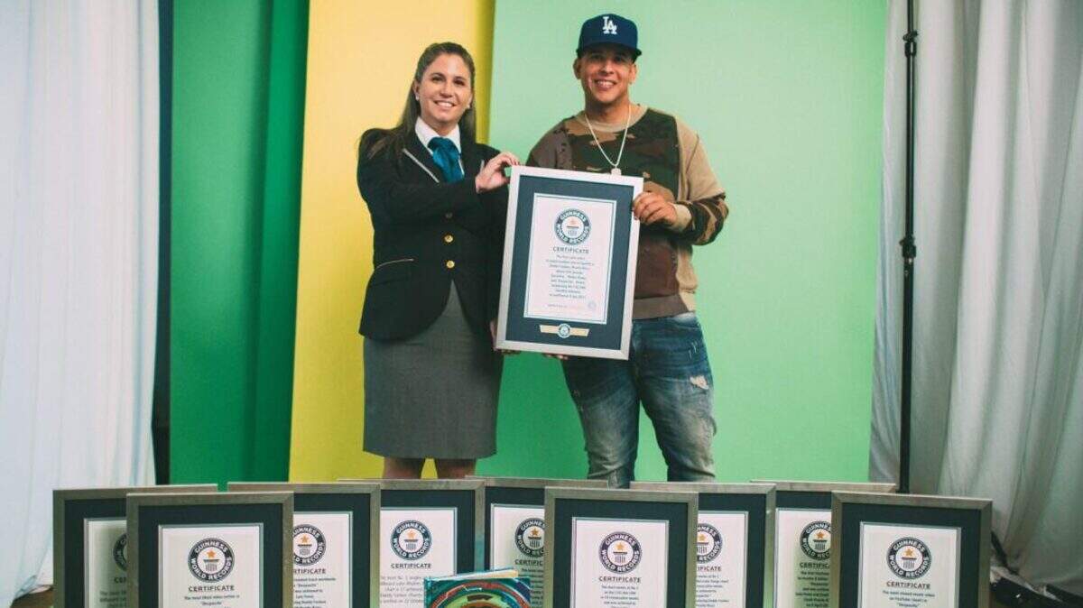Daddy Yankee recibe 10 Récord Guinness, siete de ellos por “Despacito”.