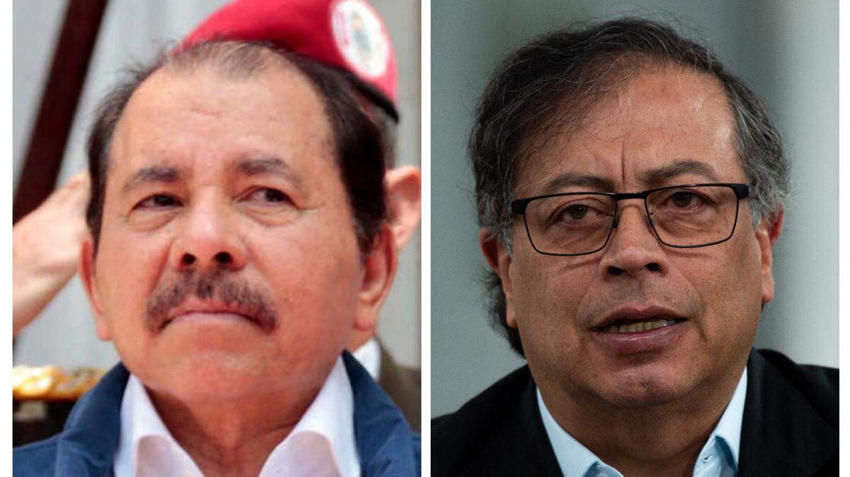 El gobernante de Nicaragua, Daniel Ortega (izq.) y el presidente de Colombia, Gustavo Petro, se han enfrentado públicamente por las posturas que ambos lideres han tomado sobre las controvertidas elecciones presidenciales en Venezuela, que la oposición ha catalogado de ser fraudulentas.