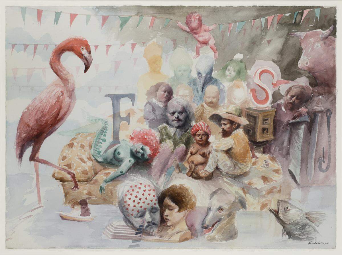 ‘Untitled’, 1994, de Roberto Favelo, acuarela sobre papel, 22 x 30 pulgadas.
