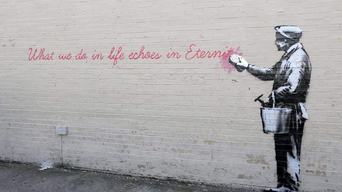 Vista de un graffiti del artista callejero británico ‘Bansky’, en Queens, Nueva York, en octubre de 2013.