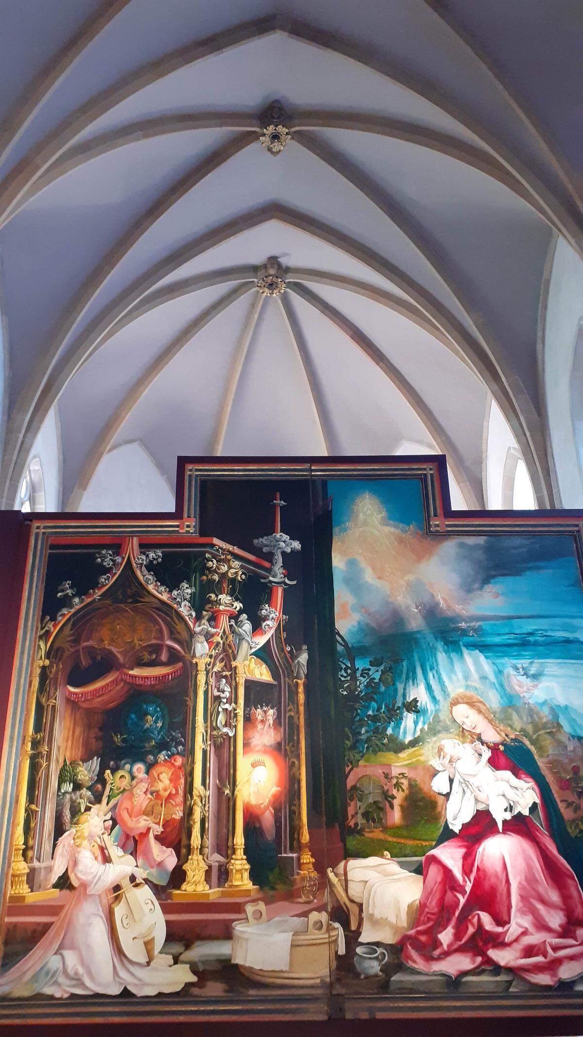 Uno de los paneles del retablo.