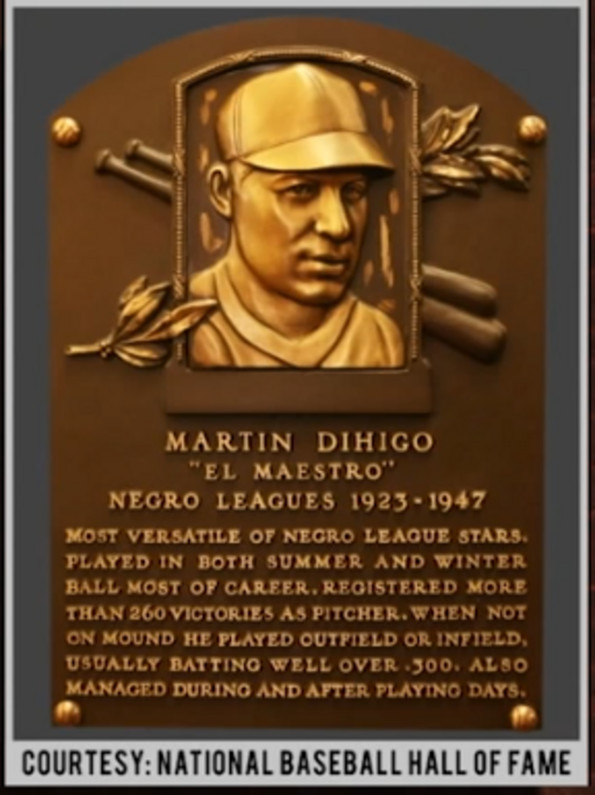 Martín Dihigo es el único pelotero que ha sido elegido al Salón de la Fama en cinco países diferentes: Cuba, México, República Dominicana, Venezuela y Cooperstown (Estados Unidos).