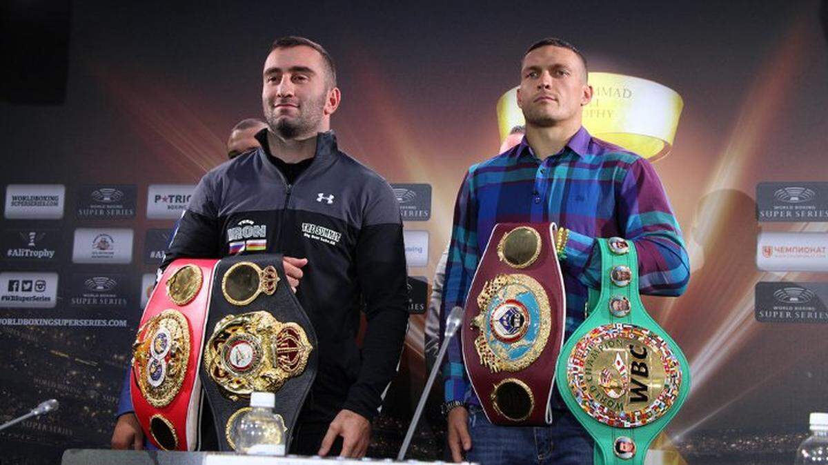 LA SUPER serie de boxeo tiene su final este 21 de julio en Moscu entre Murat Gassiev (i) y Oleksandr Usyk.