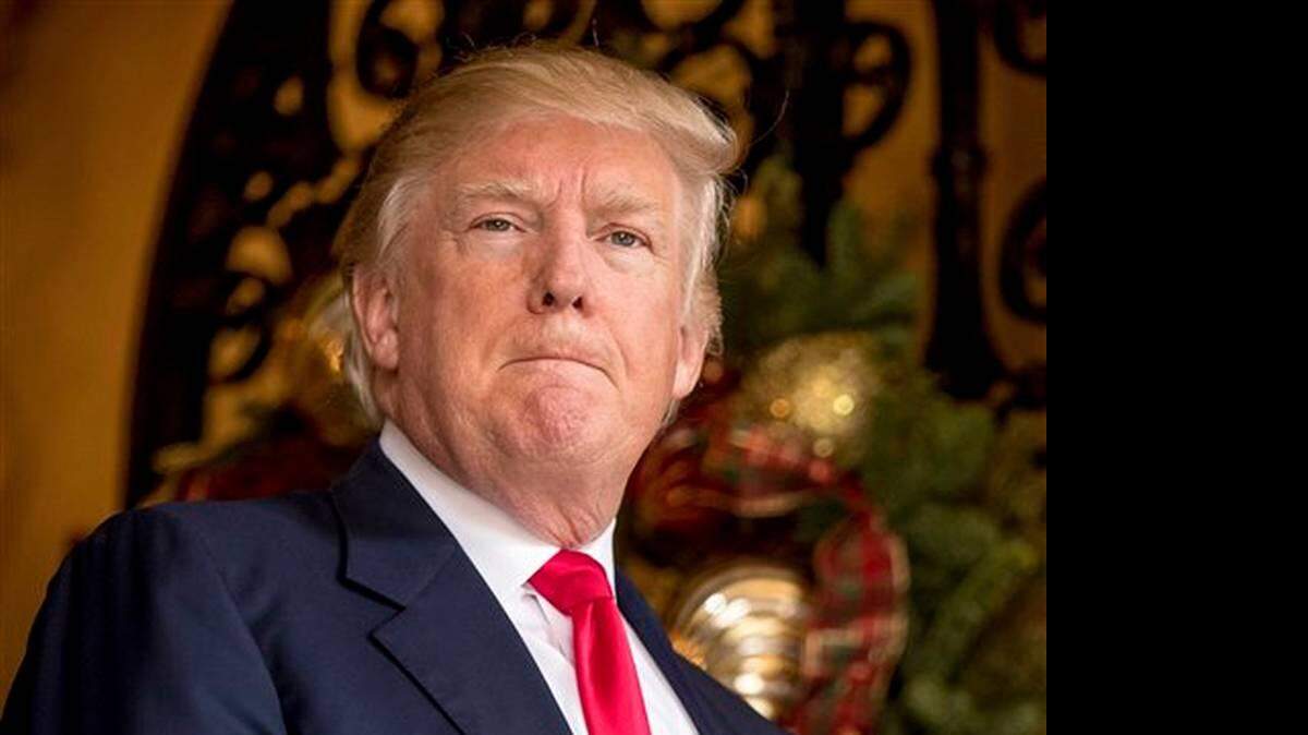 El presidente electo Donald Trump en un encuentro con la prensa en Mar-a-Lago, Palm Beach, Florida, el 21 de diciembre del 2016.