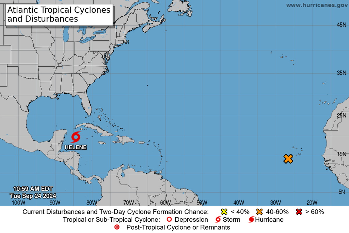 La tormenta Helene se intensificará en el Golfo de México.