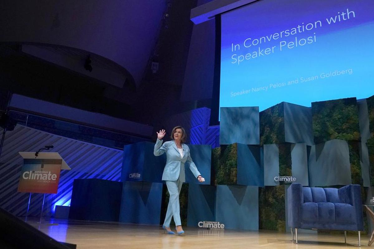 Then-Speaker of the House Nancy Pelosi spoke at the first Aspen Ideas: Climate conference last year.